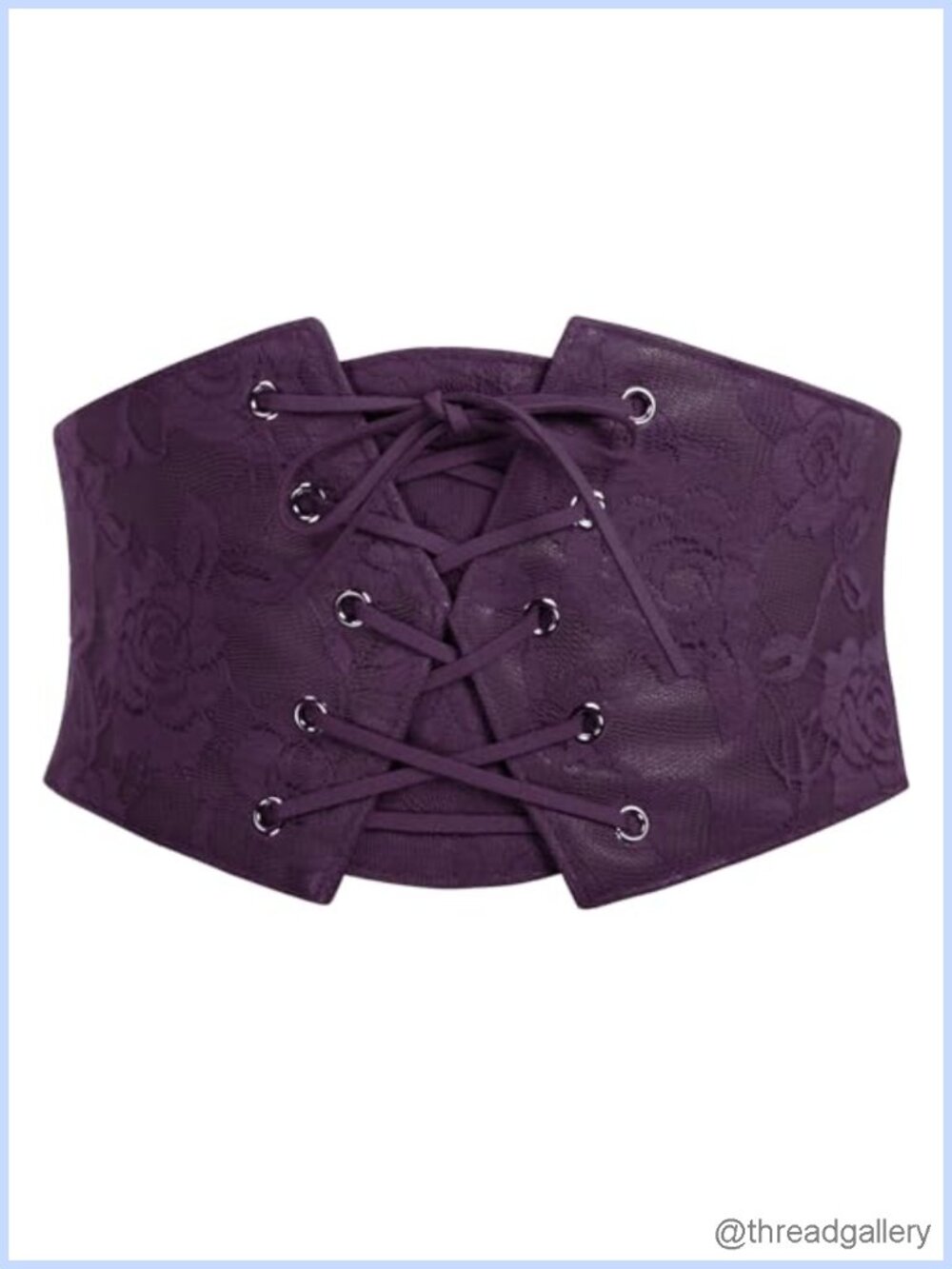 Lace Up Corset Belt Elastic Stretch Waist Cincher Floral Lace Renaissance